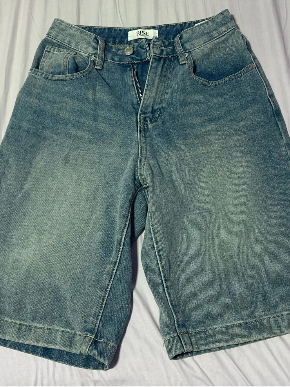 Junior’s denim jorts in Faded Blue